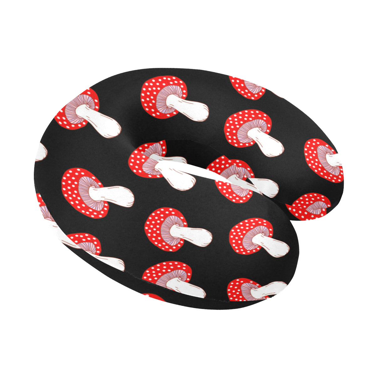 Mushroom Pattern Print Design A02 U-Shaped Travel Neck Pillow