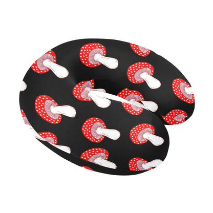Mushroom Pattern Print Design A02 U-Shaped Travel Neck Pillow