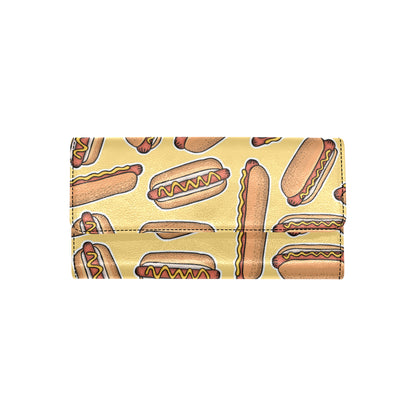 Hot Dog Pattern Print Design 01 Women's Trifold Wallet