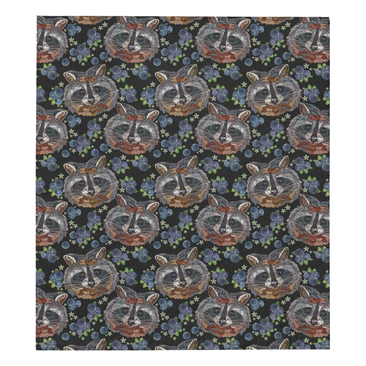 Raccoon Pattern Print Design A03 Premium Quilt