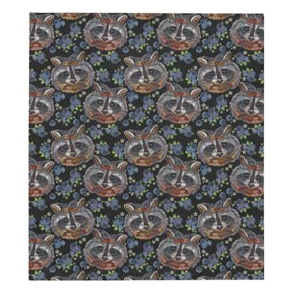 Raccoon Pattern Print Design A03 Premium Quilt