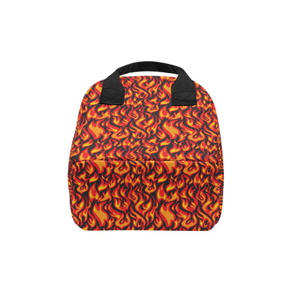 Flame Fire Print Pattern Insulated Lunch Bag