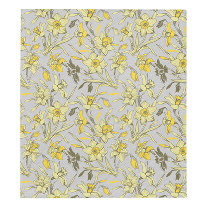 Daffodils Pattern Print Design DF05 Premium Quilt