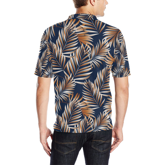 Tropical Flower Pattern Print Design TF07 Men Polo Shirt
