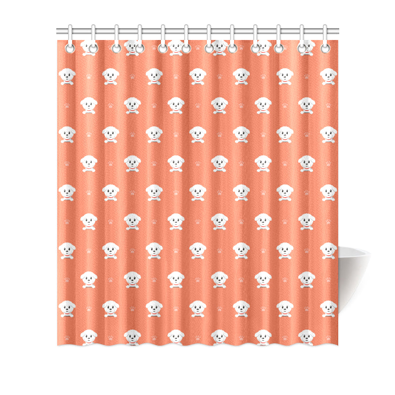 Bichons Frise Pattern Print Design 02 Shower Curtain