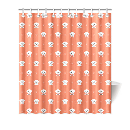 Bichons Frise Pattern Print Design 02 Shower Curtain