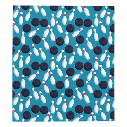 Bowling Pin Pattern Print Design 010 Premium Quilt