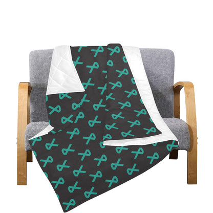 Ovarian cancer Pattern Print Design A01 Premium Quilt