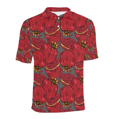 Pomegranate Pattern Print Design PG05 Men Polo Shirt