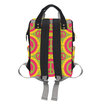 Peace Sign Pattern Print Design A01 Diaper Bag Backpack