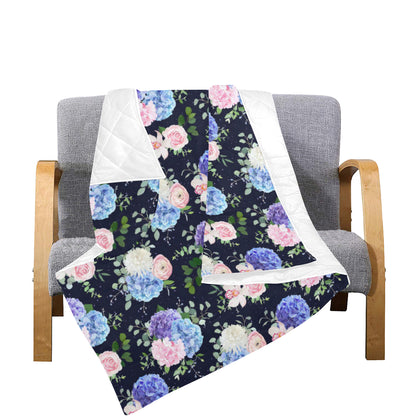 Hydrangea Pattern Print Design HD01 Premium Quilt
