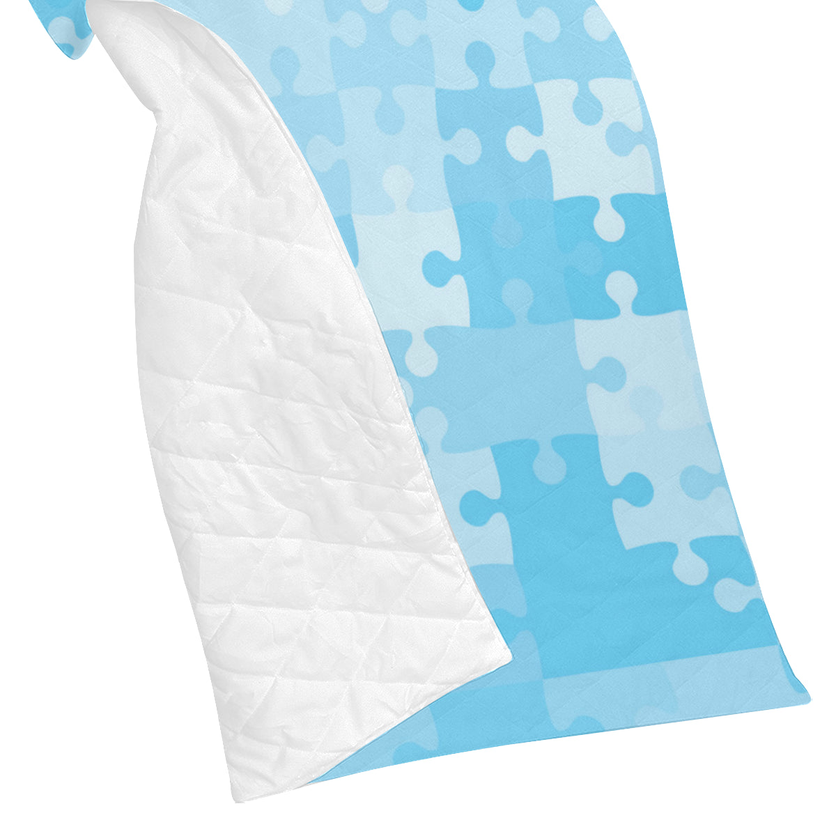Puzzle Blue Pattern Print Design A04 Premium Quilt