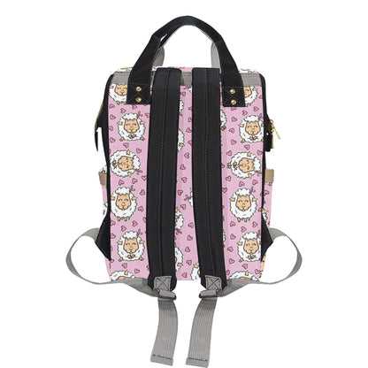 Sheep Cute Pattern Print Design 01 Diaper Bag Backpack