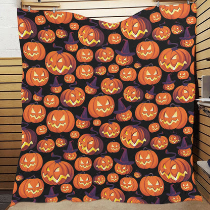 Halloween Pattern Print Design 04 Premium Quilt