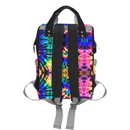 Tie Dye Rainbow Design Print Diaper Bag Backpack
