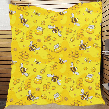 Bee Pattern Print Design BEE01 Premium Quilt