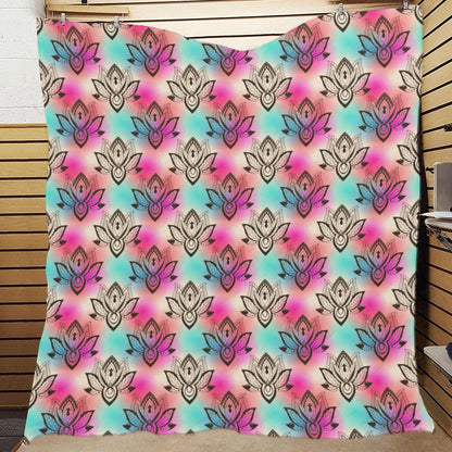 lotus Boho Pattern Print Design LO02 Premium Quilt