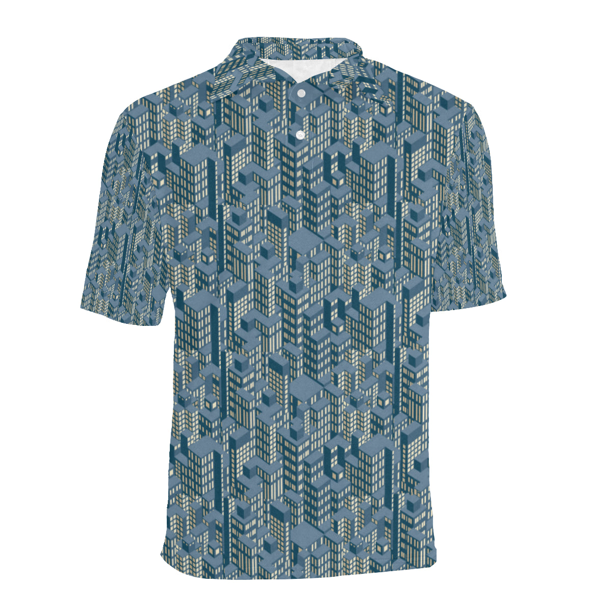 City  Pattern Print Design 01 Men Polo Shirt