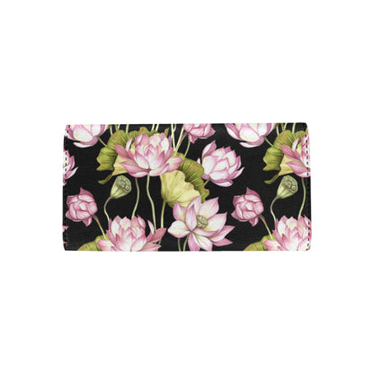 Water Lily Pattern Print Design WL06 Women's Trifold Wallet