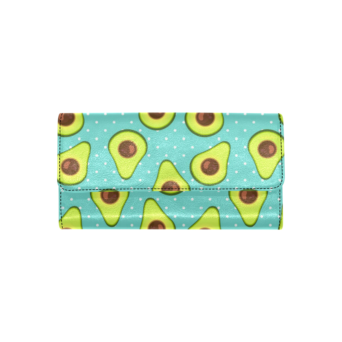 Avocado Pattern Print Design AC012 Women's Trifold Wallet