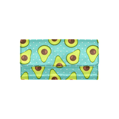 Avocado Pattern Print Design AC012 Women's Trifold Wallet