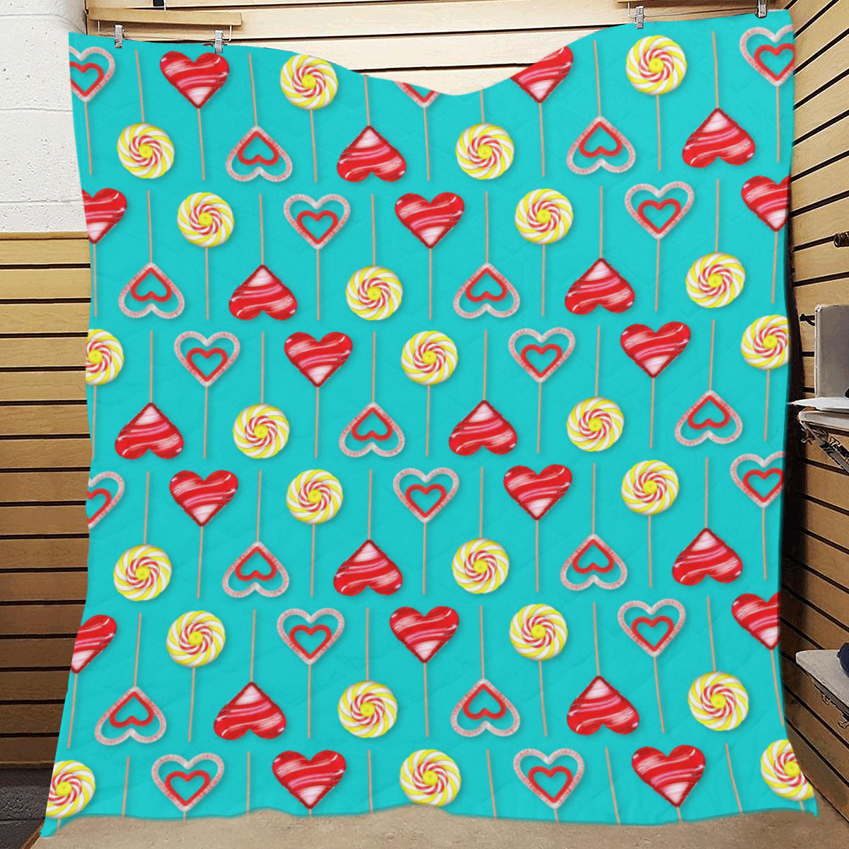 Lollipop Pattern Print Design LL06 Premium Quilt