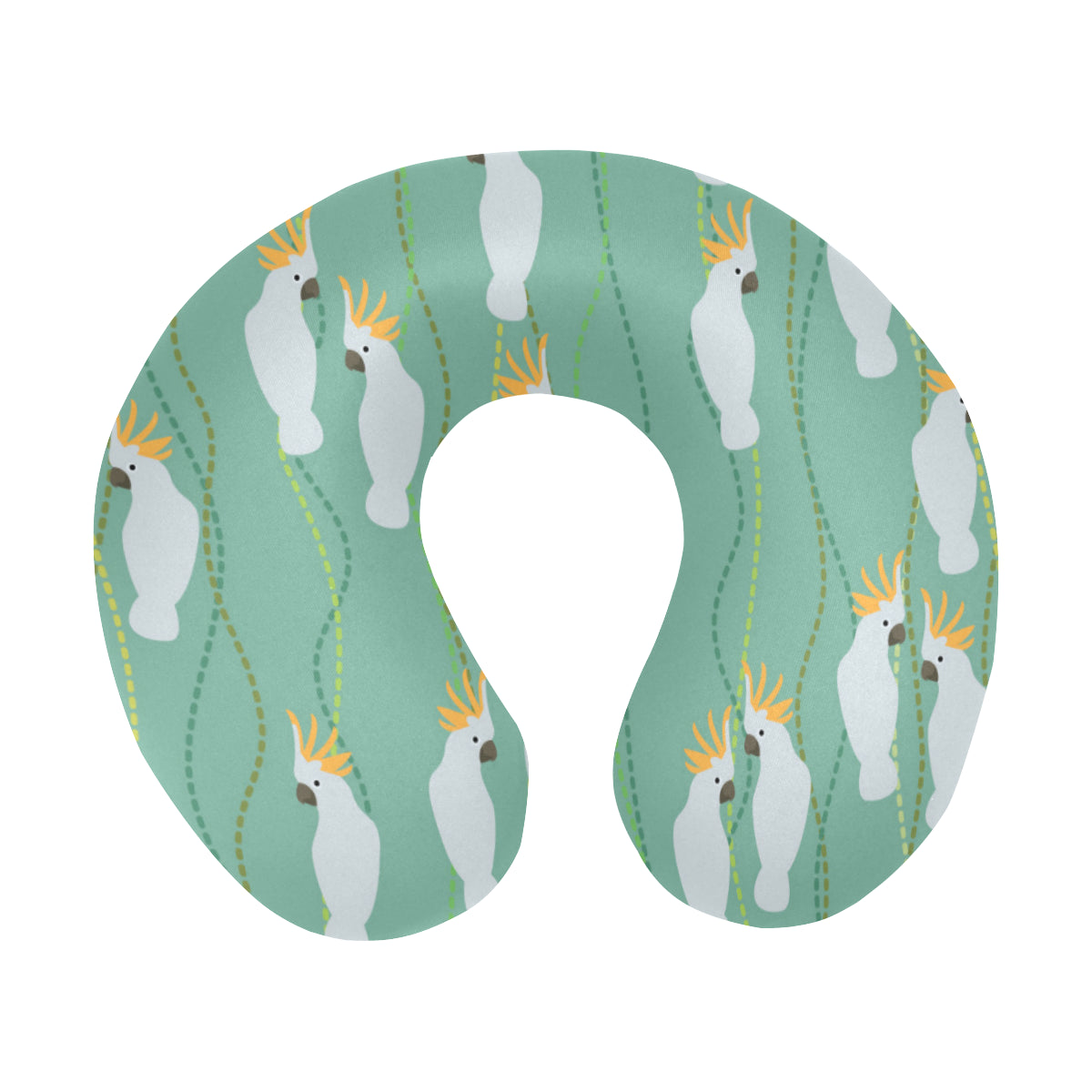 Cockatoo Pattern Print Design 01 U-Shaped Travel Neck Pillow