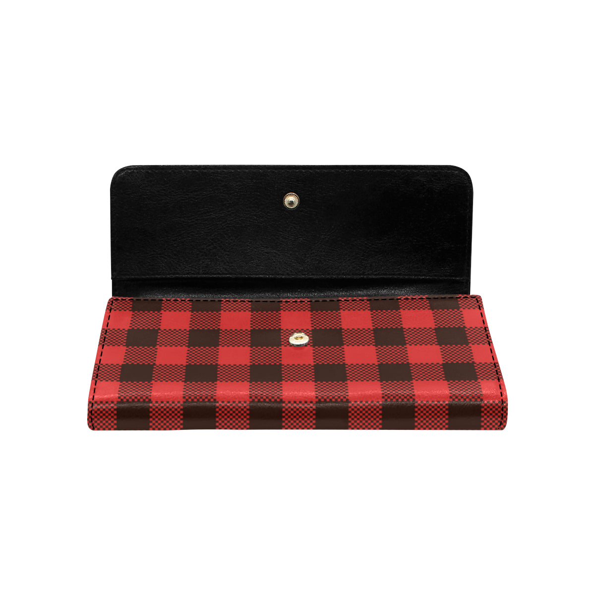 Buffalo check Red Pattern Print Design 05 Women's Trifold Wallet