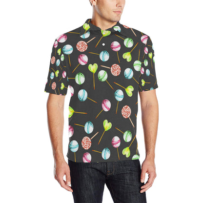 Lollipop Pattern Print Design LL02 Men Polo Shirt