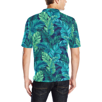 Banana Leaf Pattern Print Design BL05 Men Polo Shirt