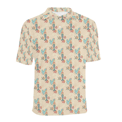 Mermaid Girl With Fish Design Print Men Polo Shirt