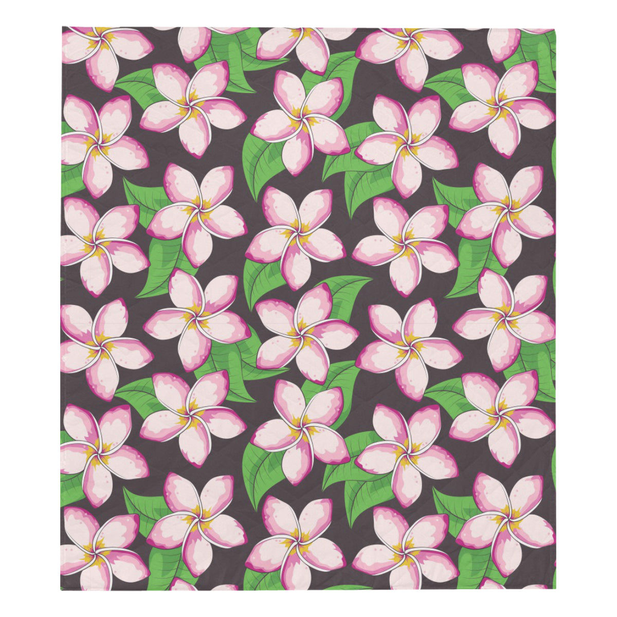 Pink Plumeria Pattern Print Design PM019 Premium Quilt