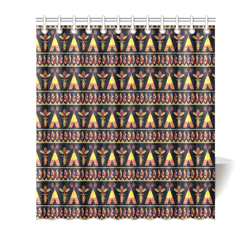 Totem Pole Design Shower Curtain