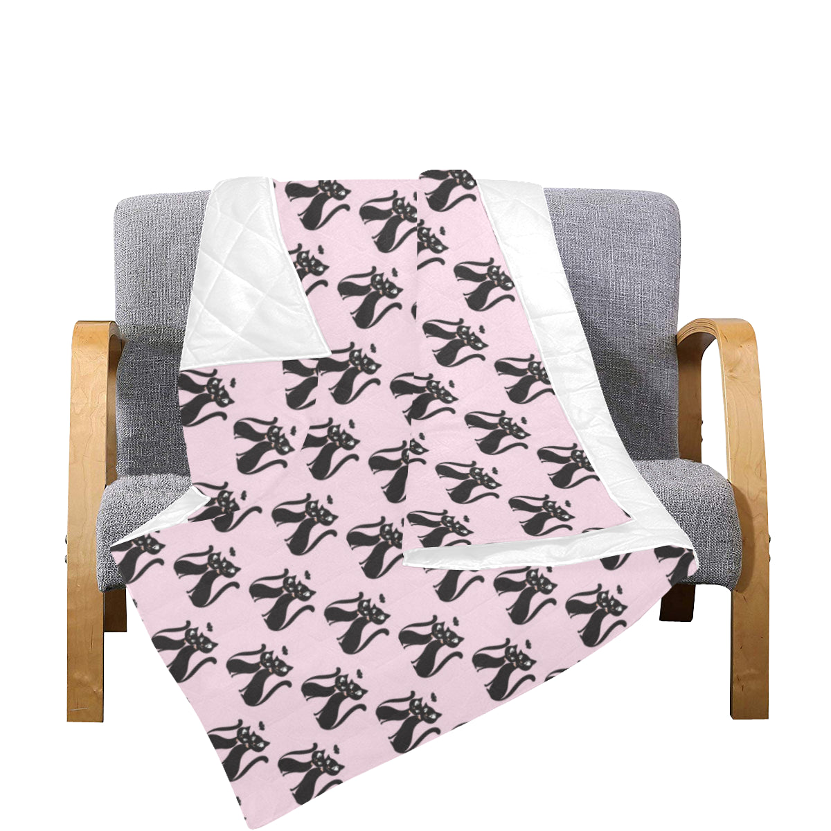 Black Cat Pattern Print Design 01 Premium Quilt