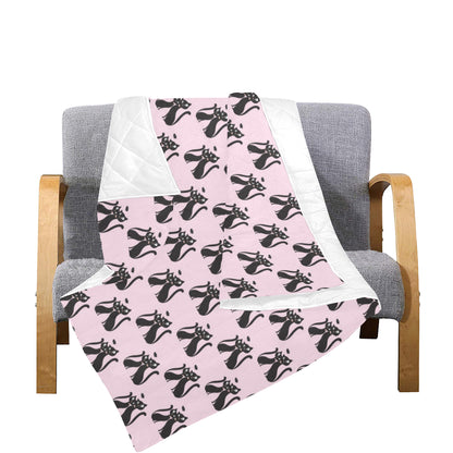 Black Cat Pattern Print Design 01 Premium Quilt