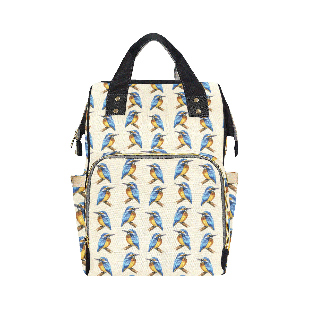Kingfisher Pattern Print Design 01 Diaper Bag Backpack