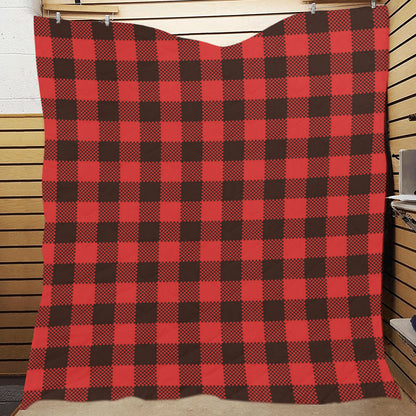 Buffalo check Red Pattern Print Design 05 Premium Quilt