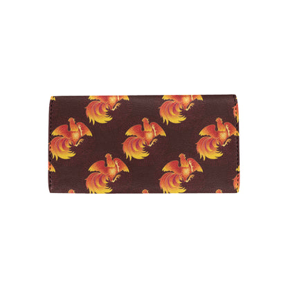 Rooster Pattern Print Design A04 Women's Trifold Wallet