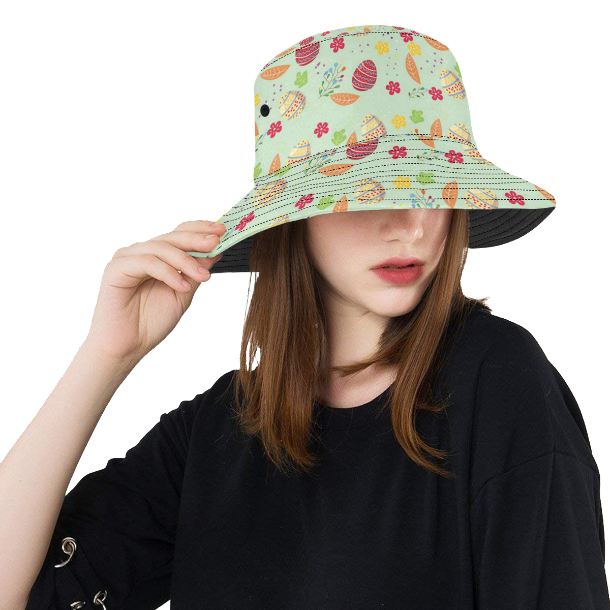 Easter Eggs Pattern Print Design RB07 Unisex Bucket Hat