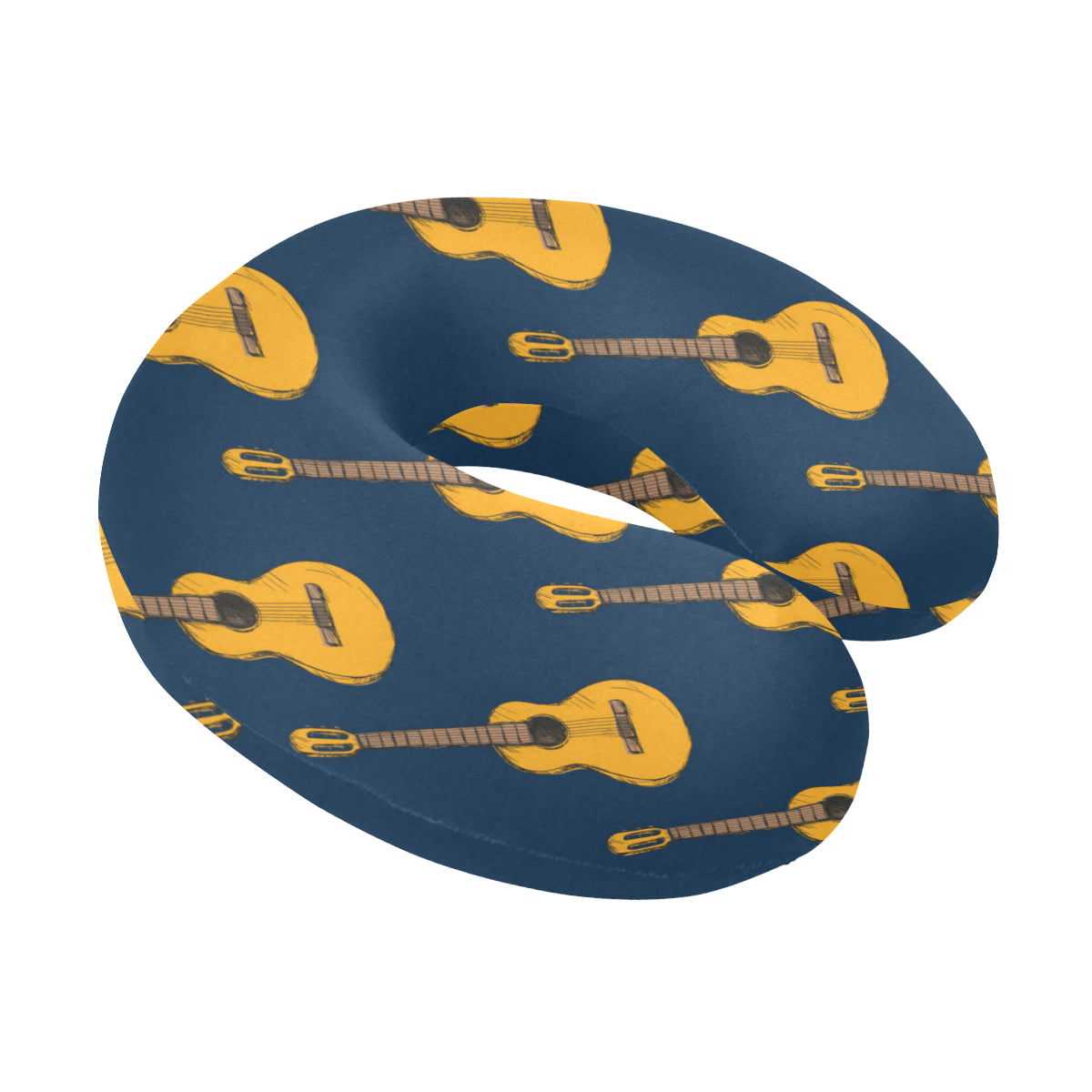 Acoustic Guitar Pattern Print Design 04 U-Shaped Travel Neck Pillow