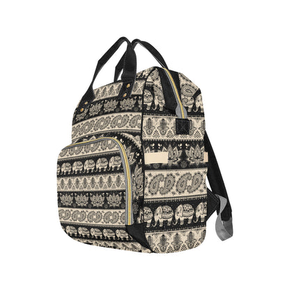 Elephant Hansa Lotus Pattern Diaper Bag Backpack