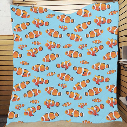 Clownfish Pattern Print Design 01 Premium Quilt