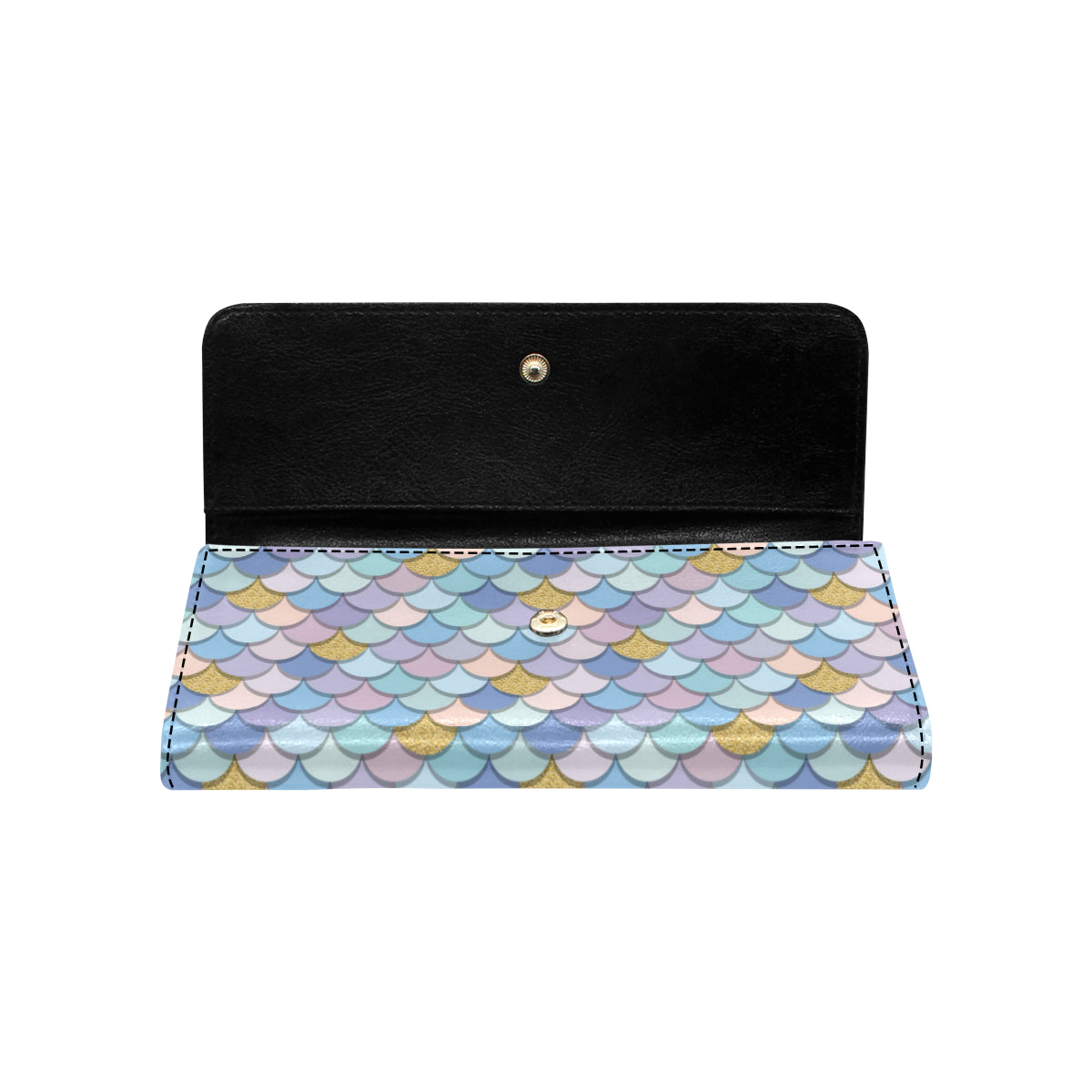 Mermaid Scales Pattern Print Design 05 Women's Trifold Wallet