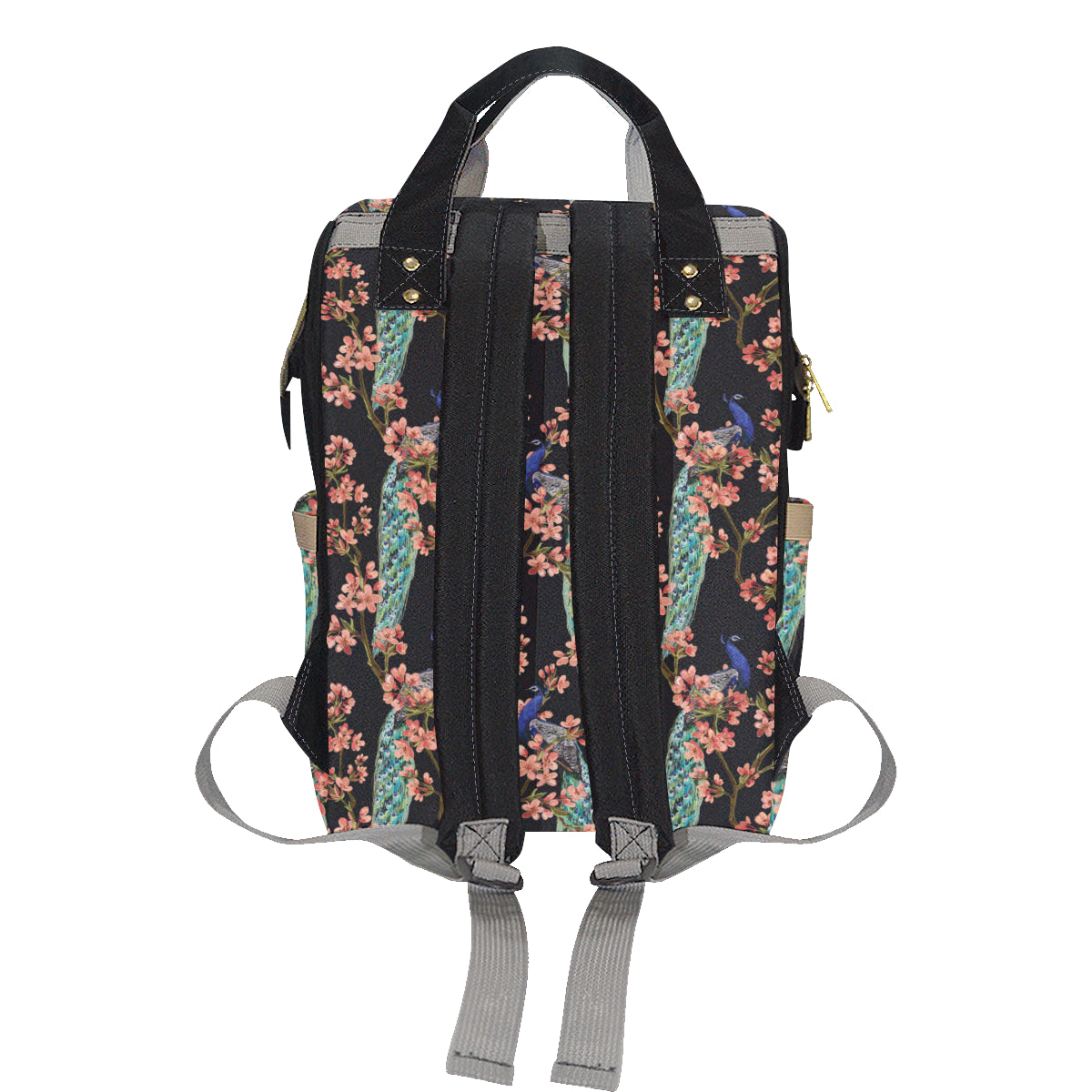 Peacock Pattern Print Design A01 Diaper Bag Backpack
