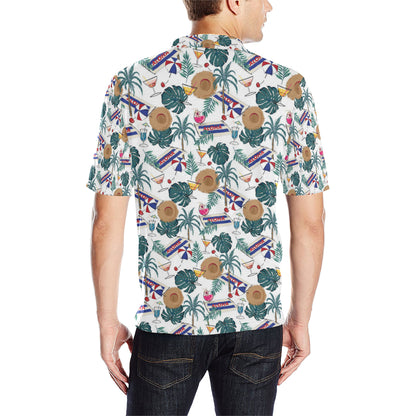 Aloha Hawaii Beach Pattern Print Design 04 Men Polo Shirt