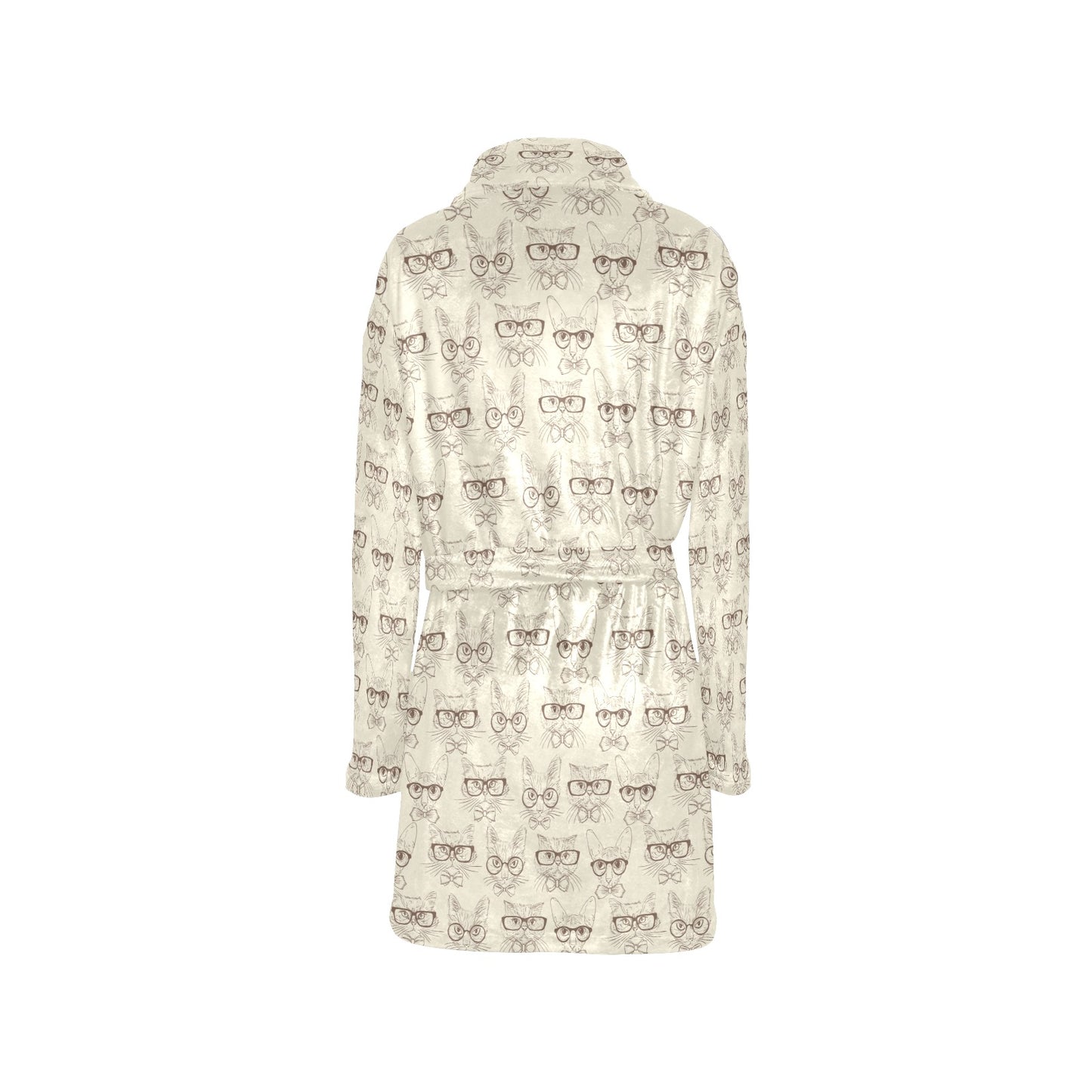 Cat Pattern Print Design 02 Women's Fleece Robe