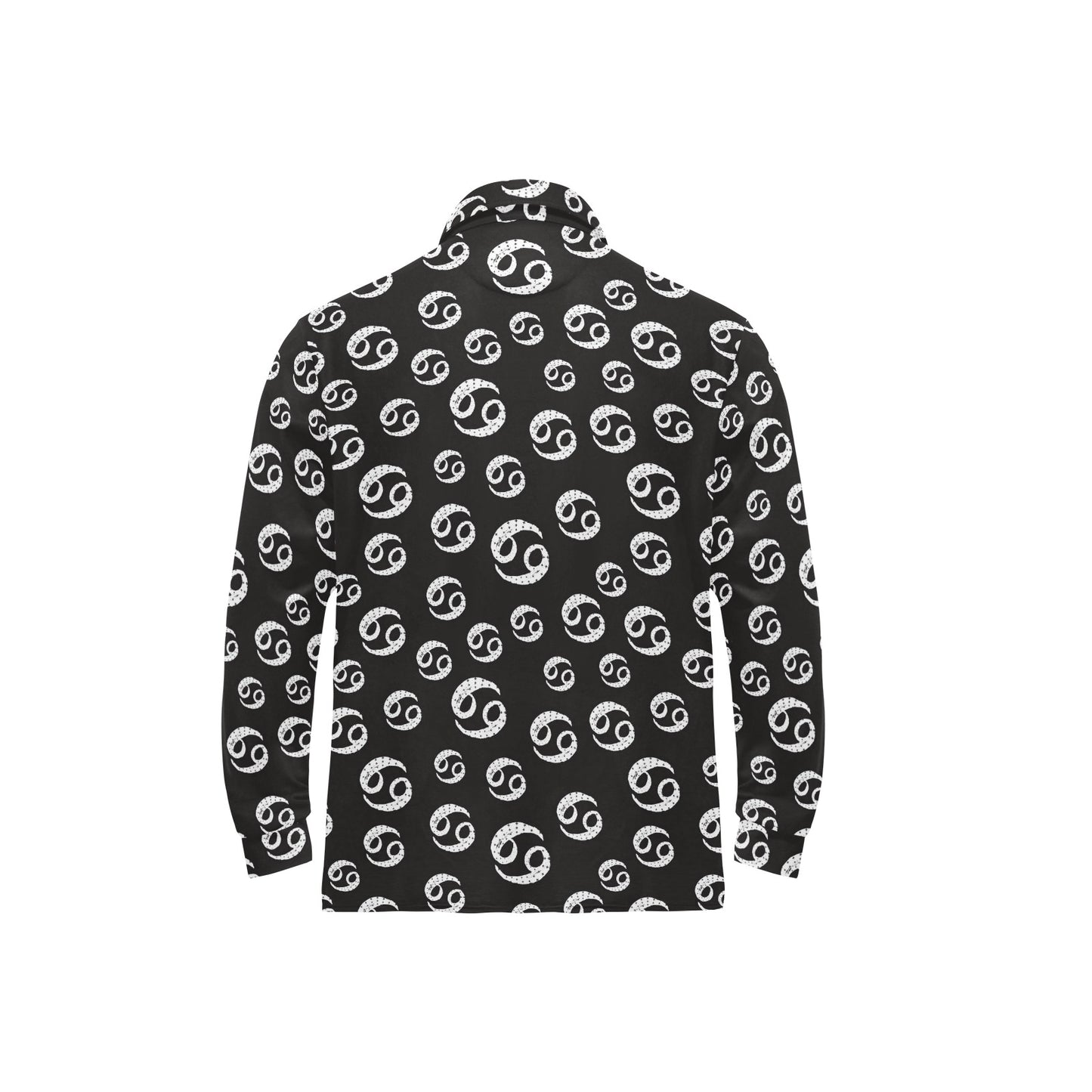 Cancer Zodiac Pattern Print Design 02 Long Sleeve Polo Shirt For Men's