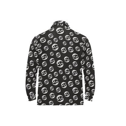 Cancer Zodiac Pattern Print Design 02 Long Sleeve Polo Shirt For Men's