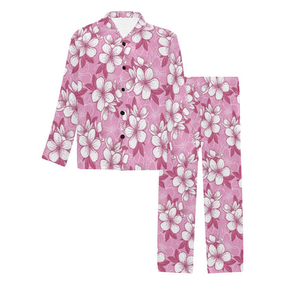 Cherry Blossom Pattern Print Design CB02 Men's Long Pajama Set