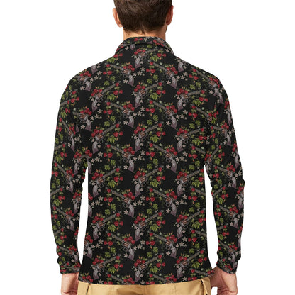 Western Design Long Sleeve Polo Shirt For Men's